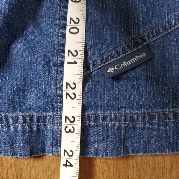 Columbia Womens Denim Jacket Size L Blue Utility Y2K Workwear Outerwear Normcore - Picture 6 of 14